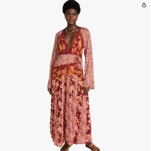 Free People Tilda Mixed Floral Long Sleeve Maxi Dress in Femme Combo